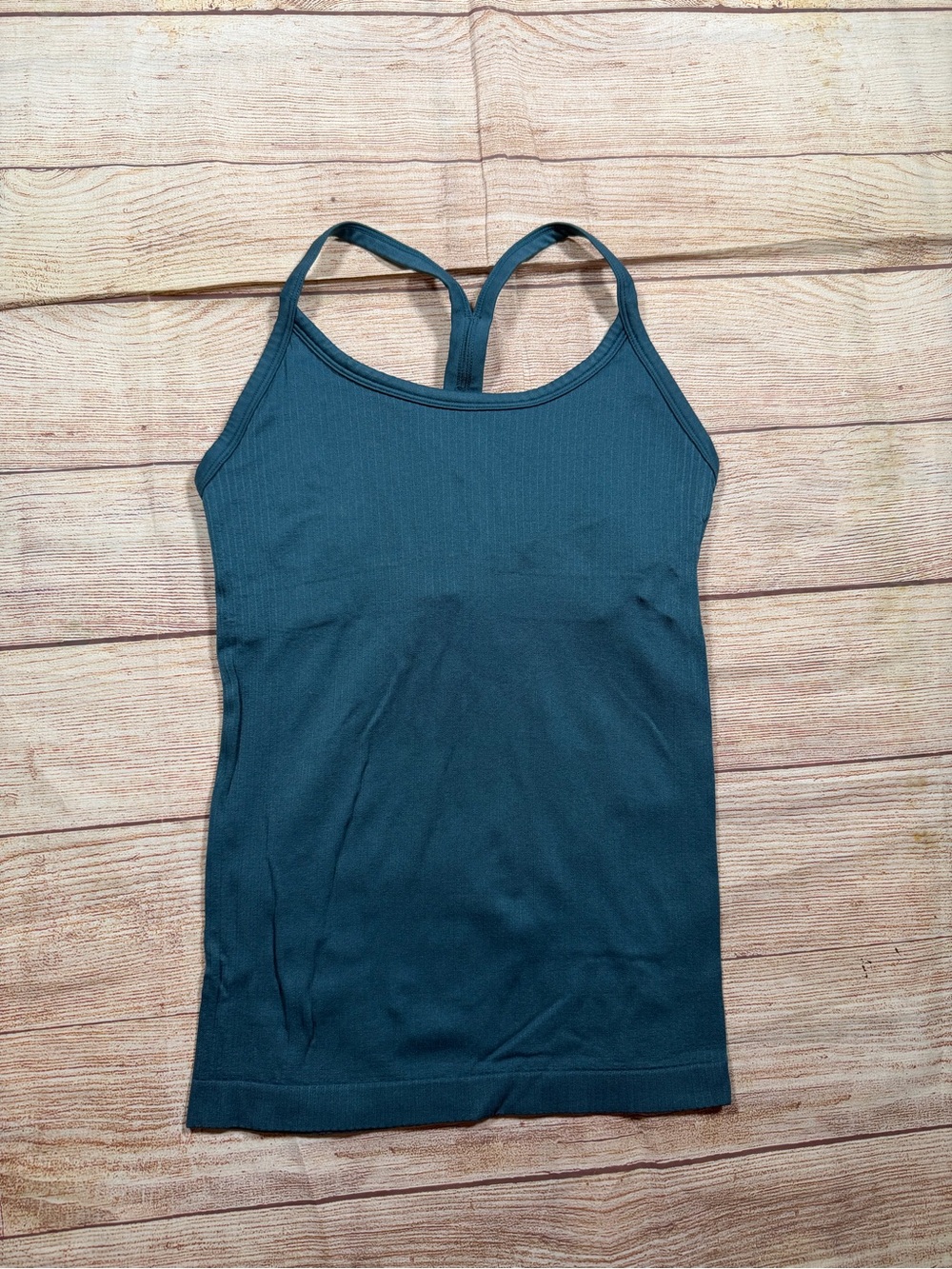 Women’s Seamless Teal Ribbed Tank‎ Top
